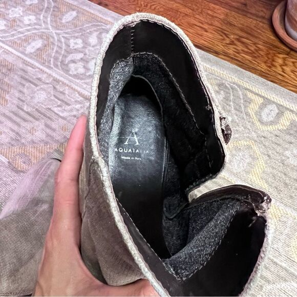 Aquatalia Tish Taupe Suede Leather Boots - Picture 9 of 9